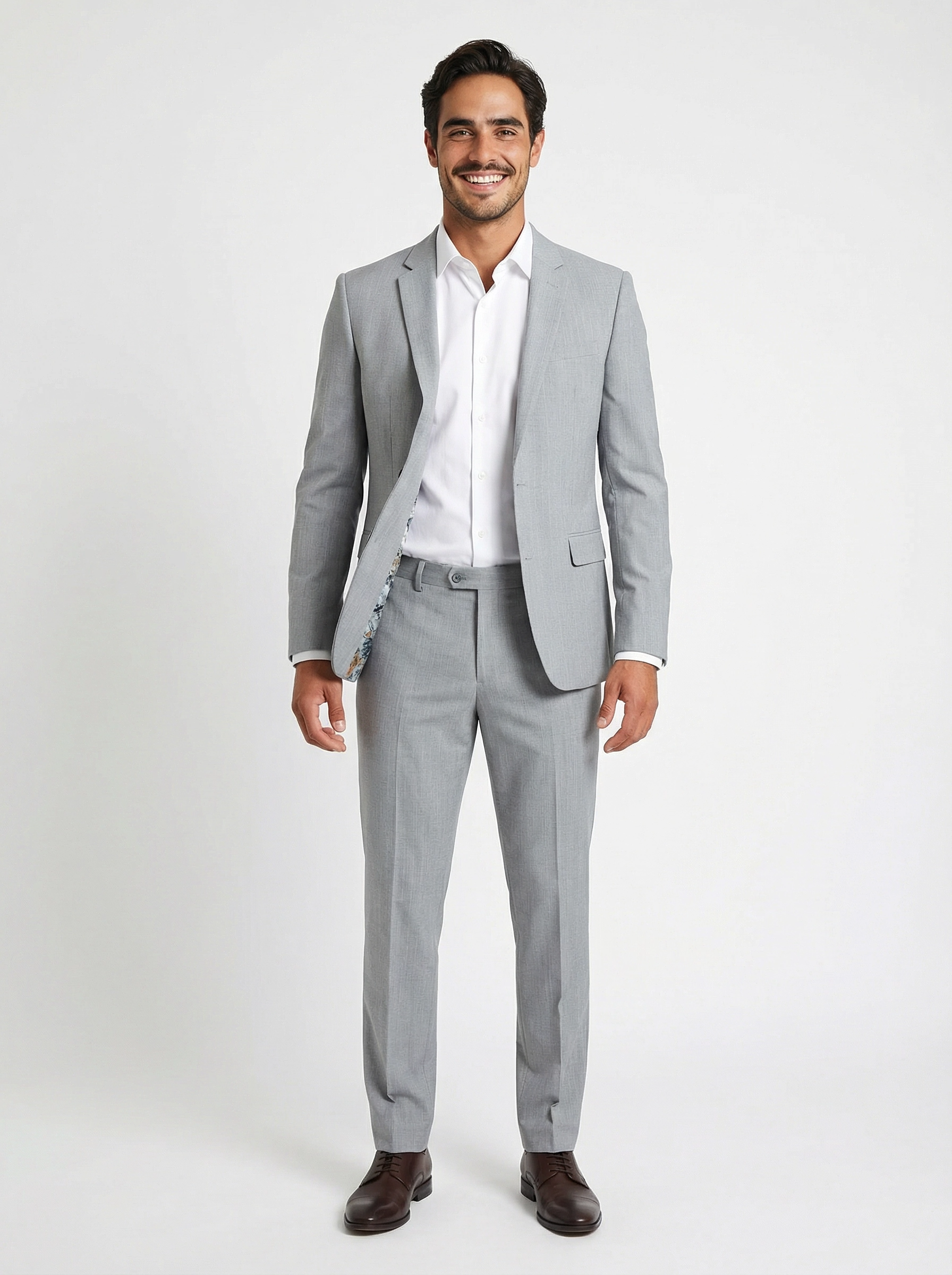 2-delig pak Light Grey Striped FULL2