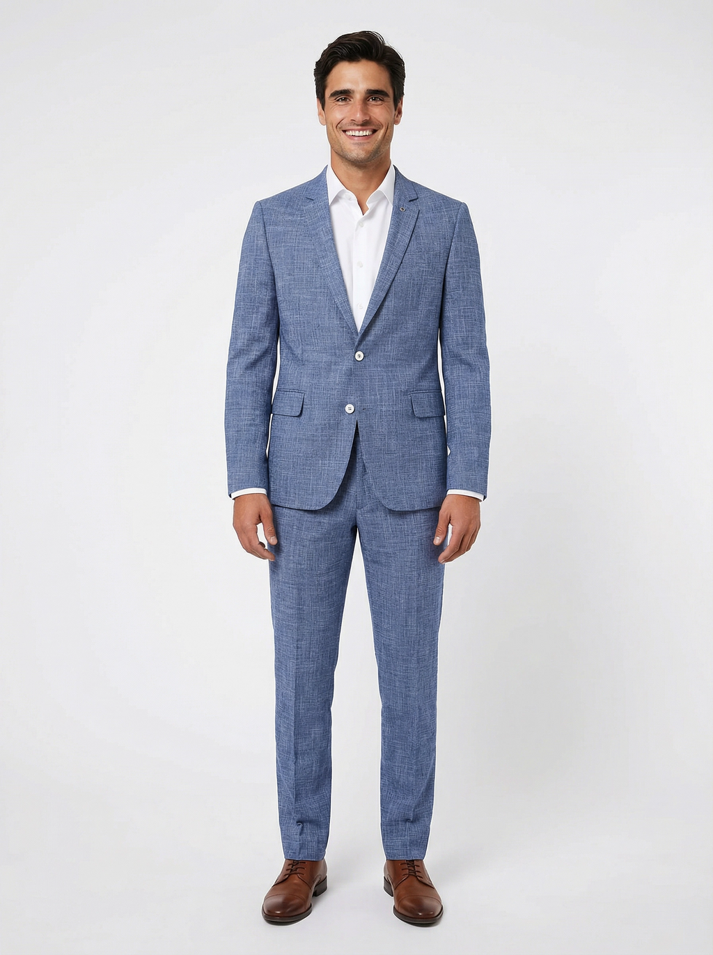 2-delig pak Mid Blue White Checkered