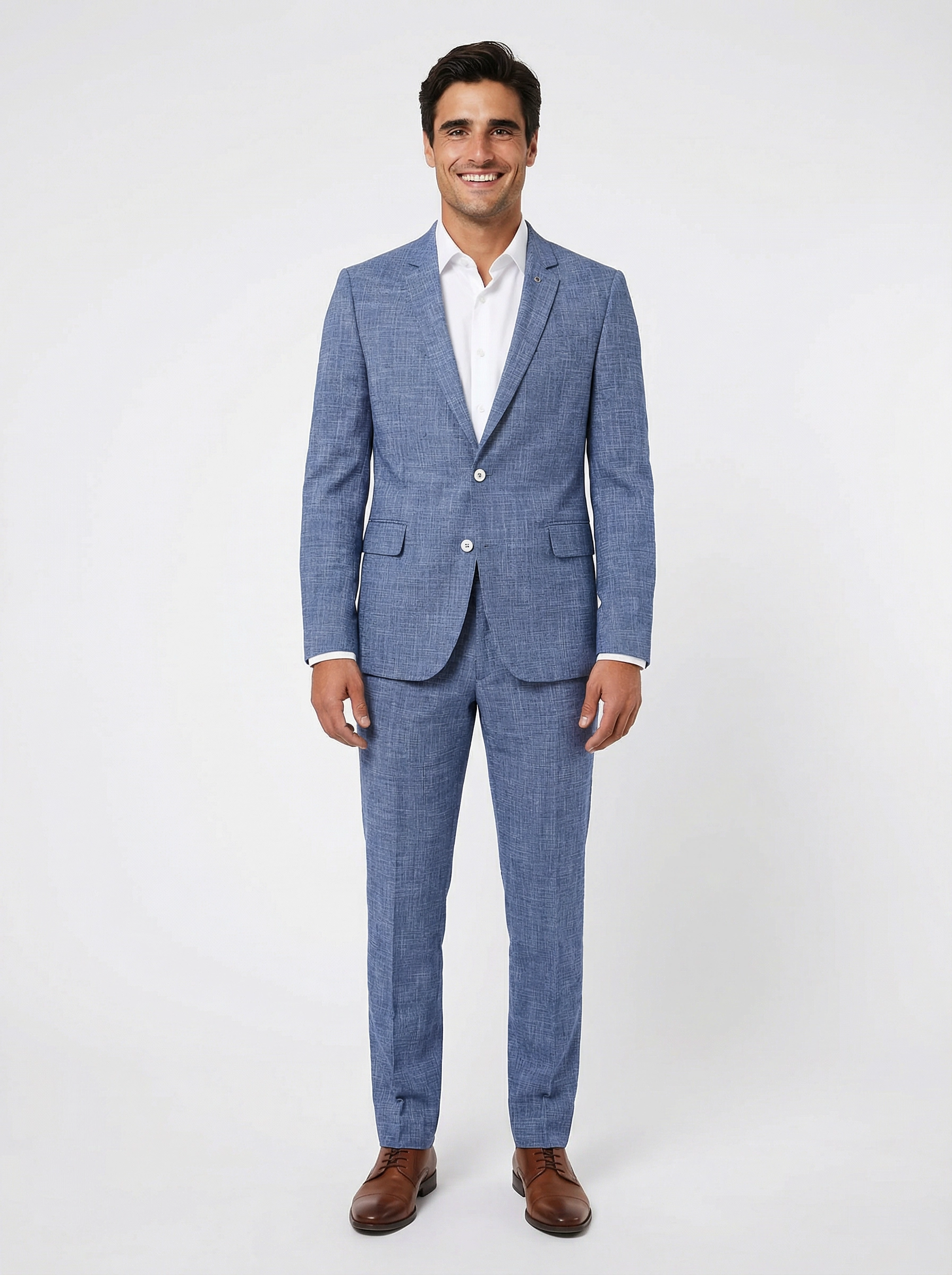 2-delig pak Mid Blue White Checkered