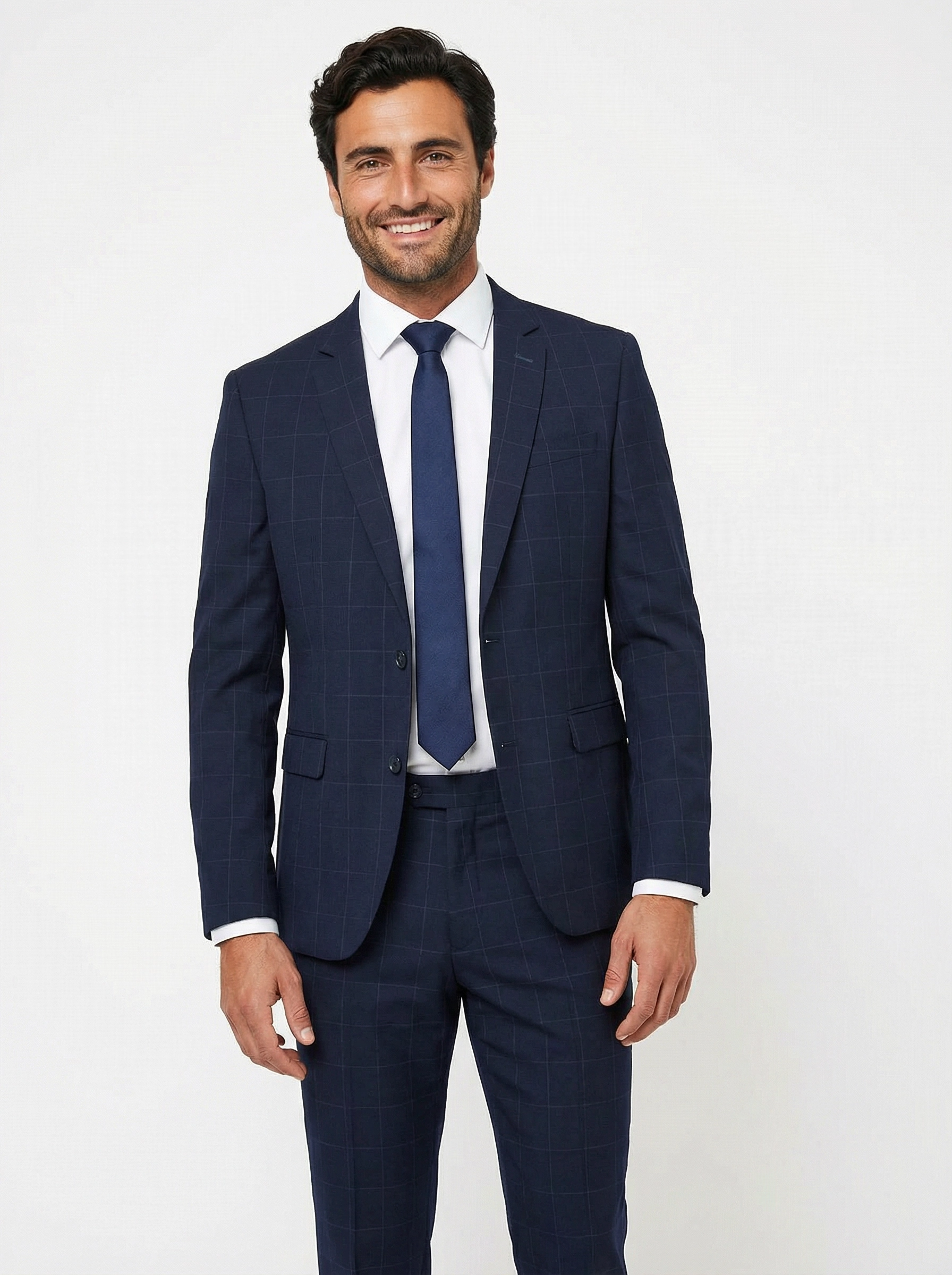 2-delig pak Navy Checkered