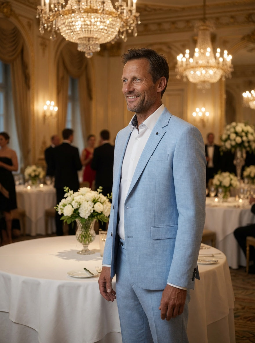 2-delig pak Light Blue Sharkskin