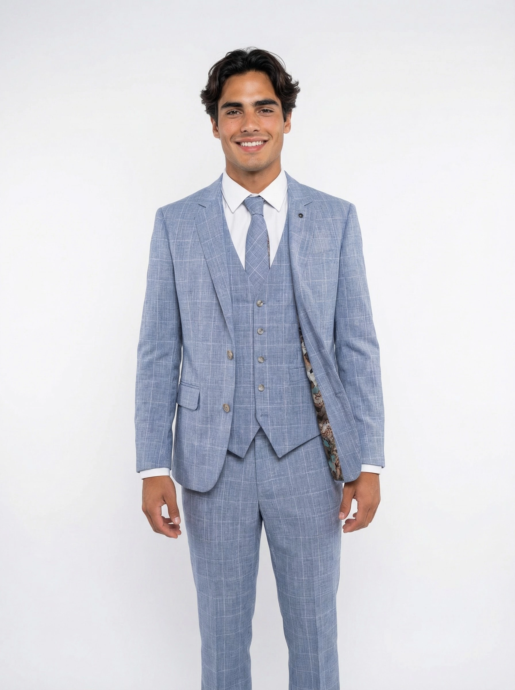 3-delig pak Ice Blue Checkered-