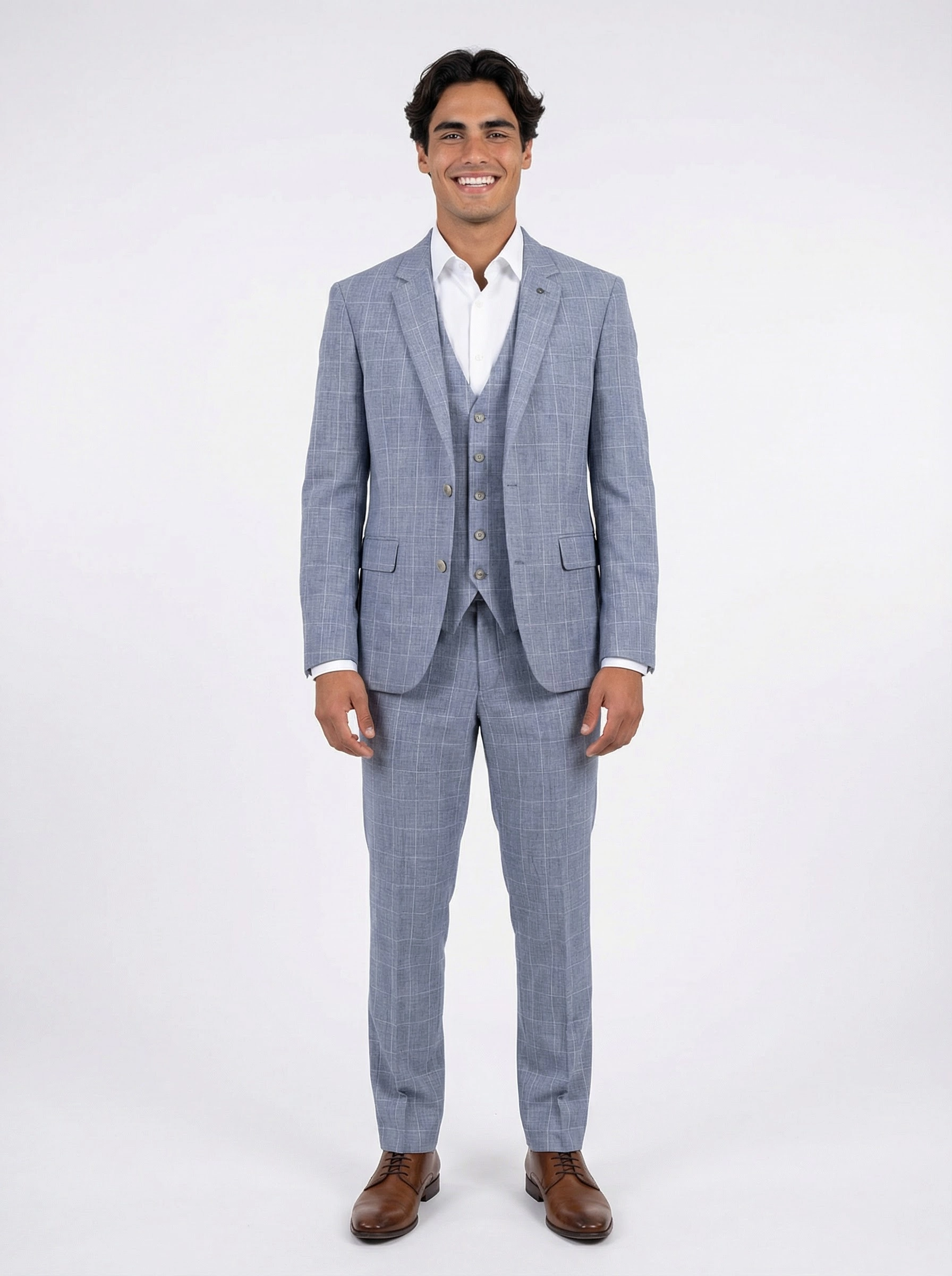 3-delig pak Ice Blue Checkered 2