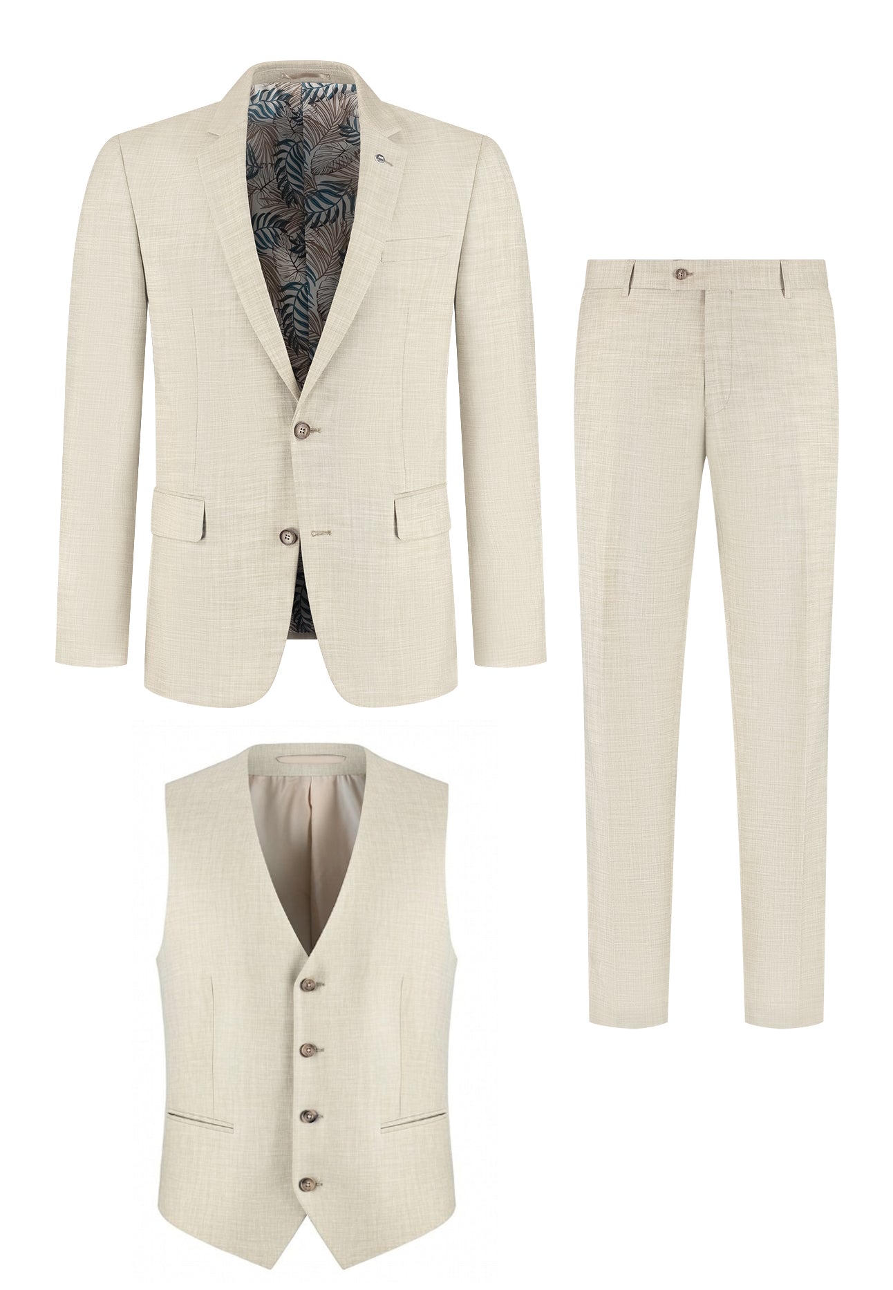 3-delig pak Light Beige Sharkskin set