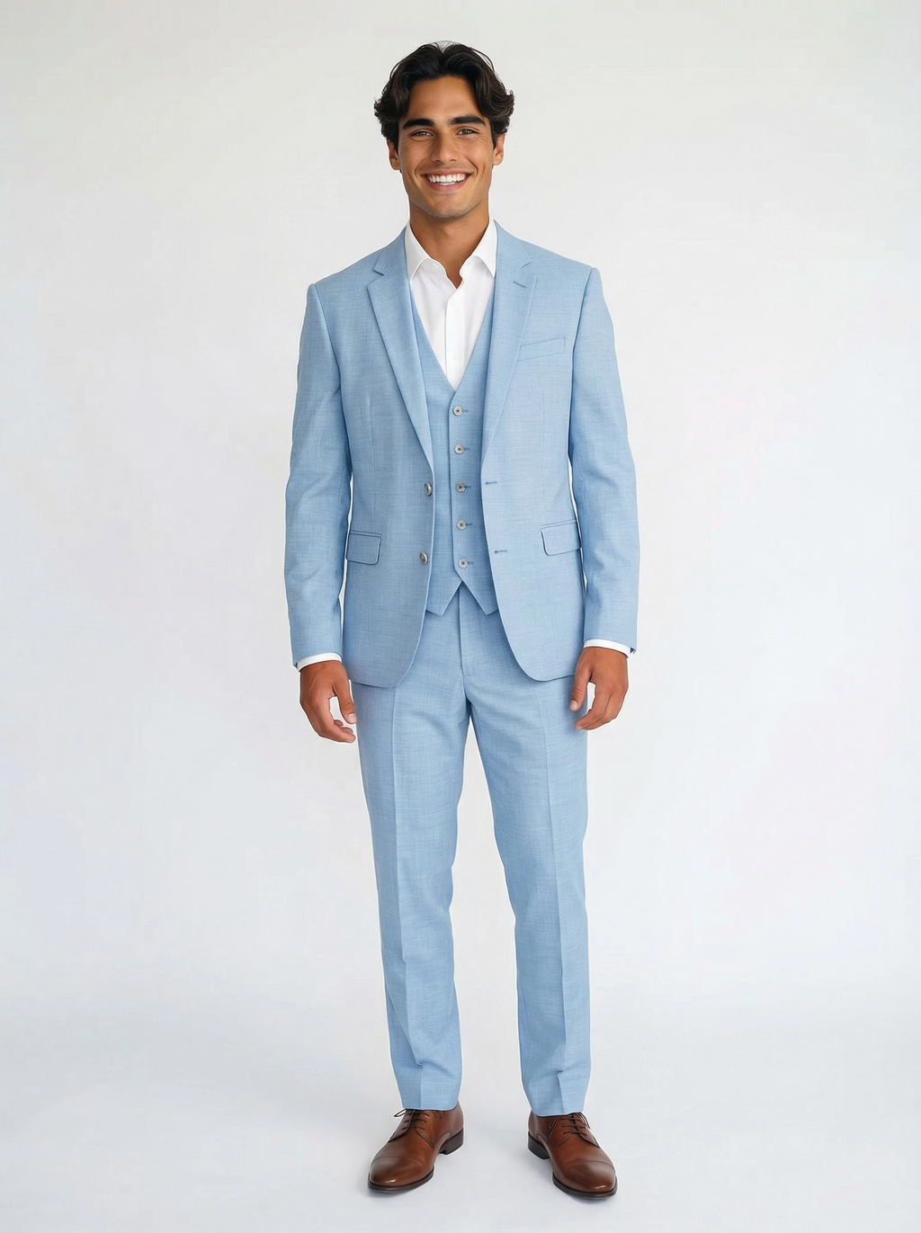 3-delig pak Light Blue Sharkskin