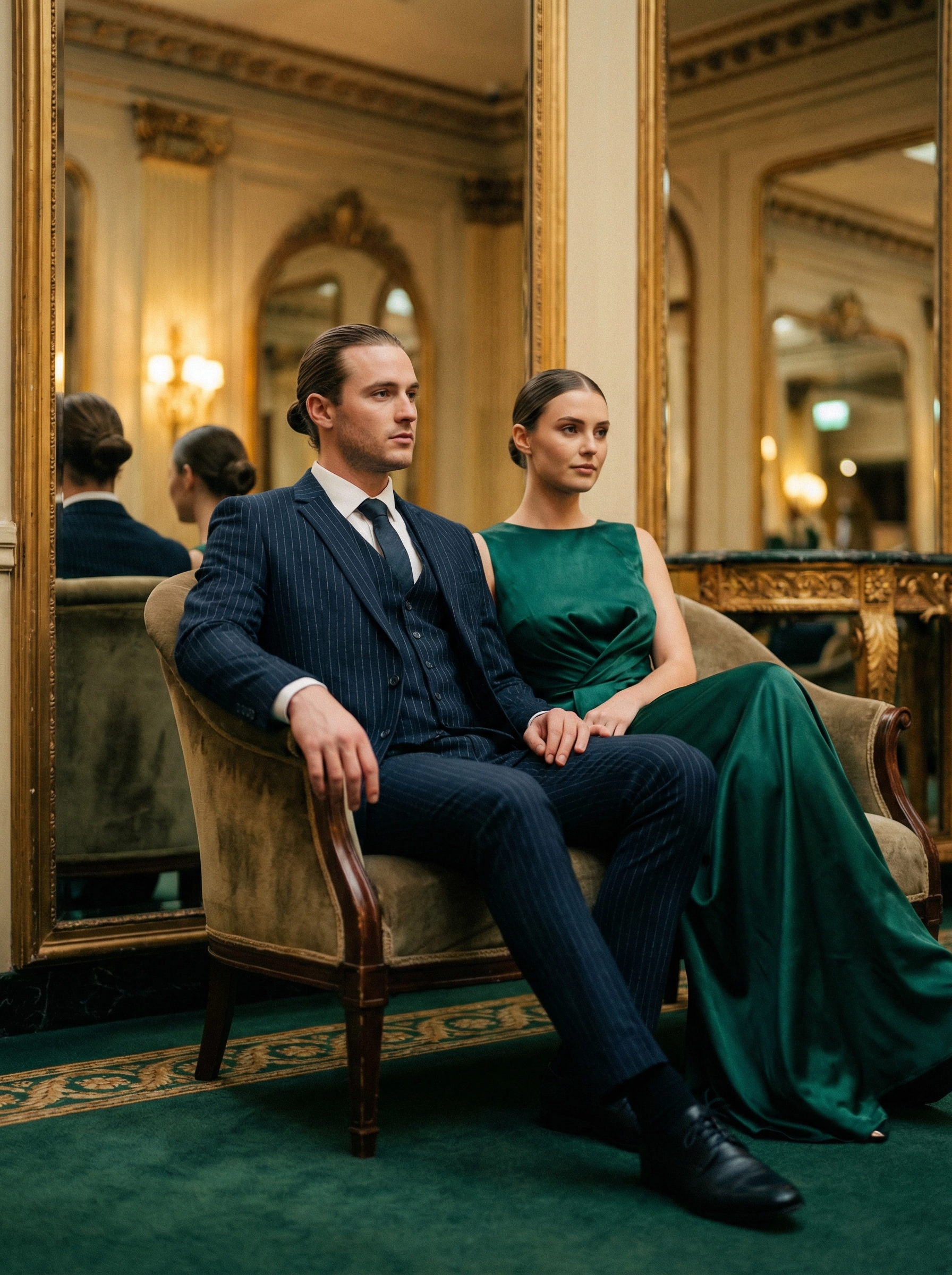 3-delig pak Navy 10mm Pinstripe hotel