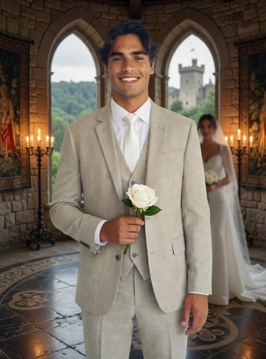 3-delig pak Beige Sharkskin