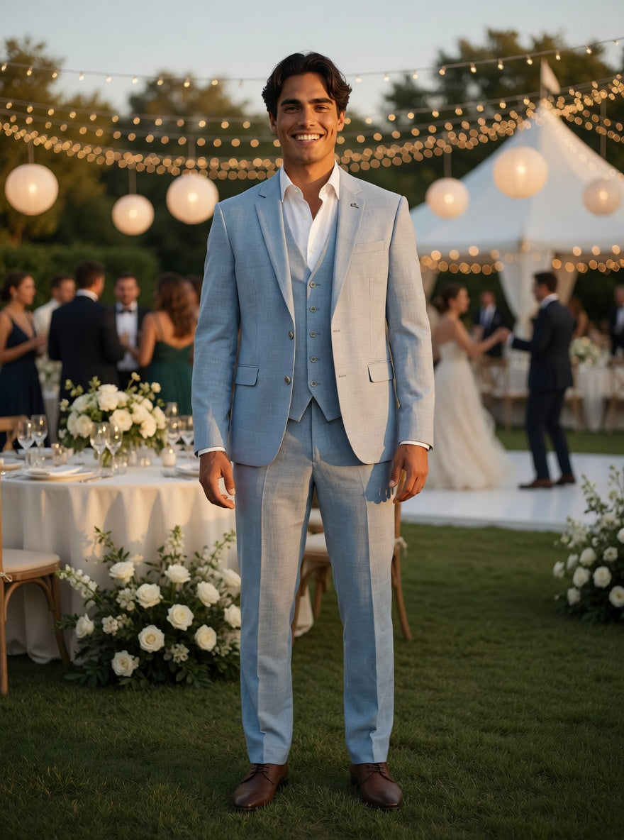 3-delig pak Light Blue Sharkskin