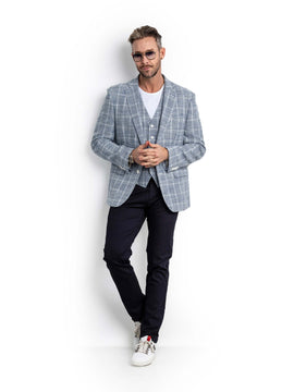 Colbert Blue Knit Checkered full2