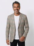Colbert "Mireille"Light Grey Rust Checkered close