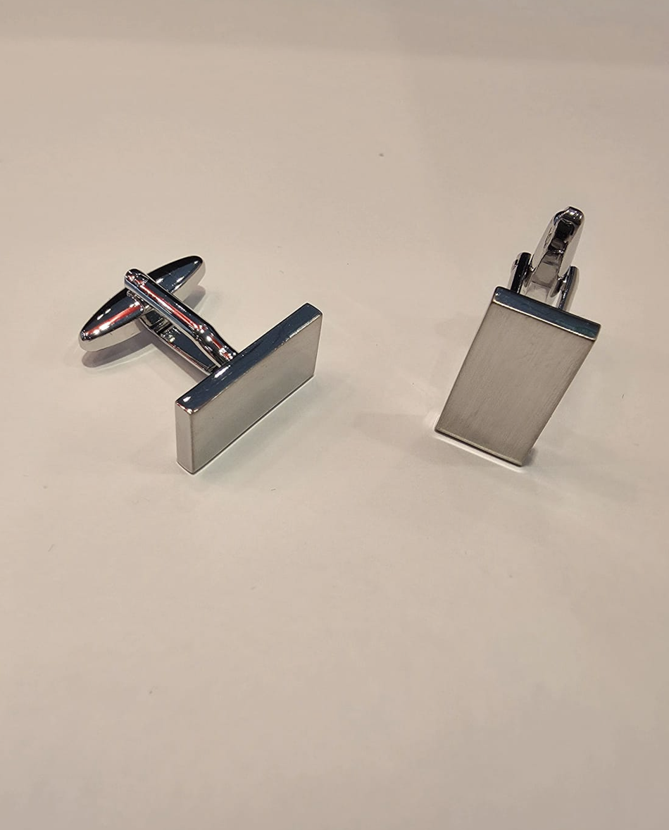 Manchetknoop Zilver Rechthoek