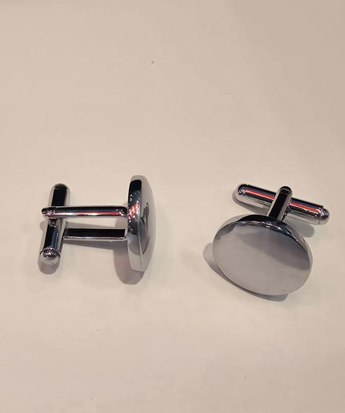 Manchetknoop Zilver Rond